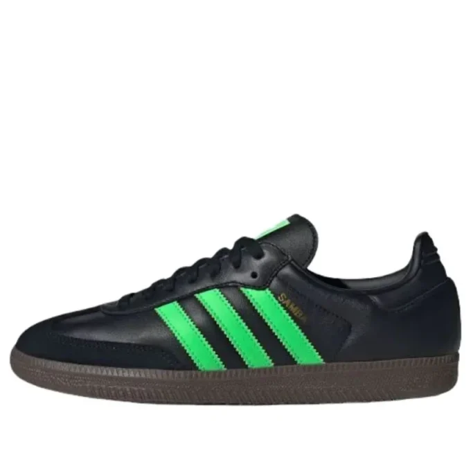 Adidas Samba ”Core Black Screaming Green Gum”