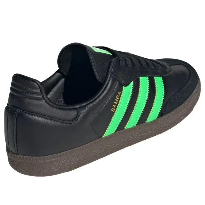 Adidas Samba ”Core Black Screaming Green Gum”